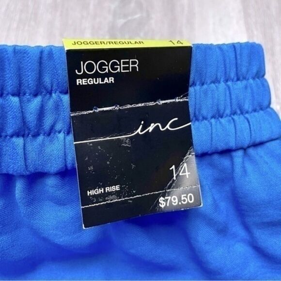 Blue Elastic Waist Jogger Pants 14 - Picture 3 of 7